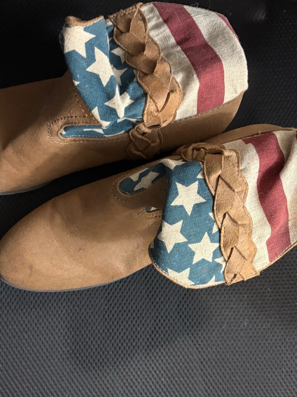 Forever 21 Tan Ankle Booties with American Flag Accent - Picture 4 of 5